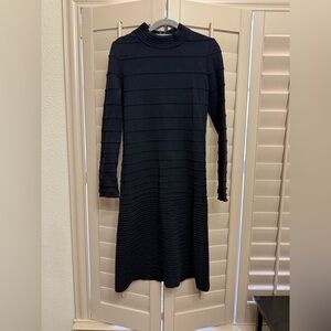 Vintage Goldworm black midi dress 100% Virgin Merino Wool